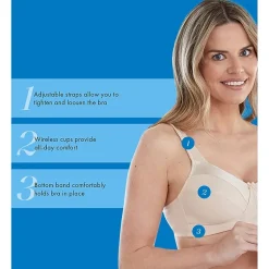 Bestform Satin Trim Wireless Cotton Bra with Unlined Cups-5006715