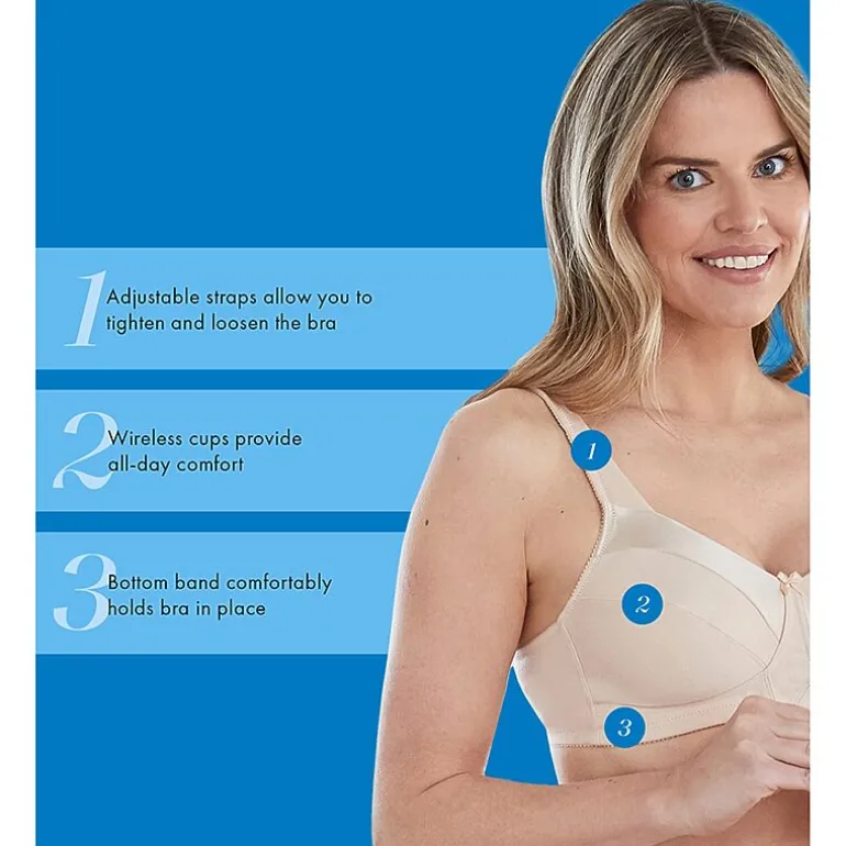 Bestform Satin Trim Wireless Cotton Bra with Unlined Cups-5006715