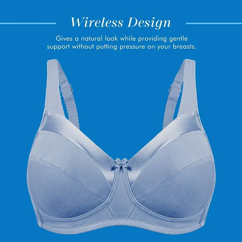Bestform Satin Trim Wireless Cotton Bra with Unlined Cups-5006715