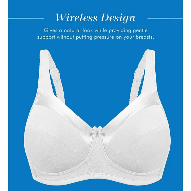 Bestform Satin Trim Wireless Cotton Bra with Unlined Cups-5006715