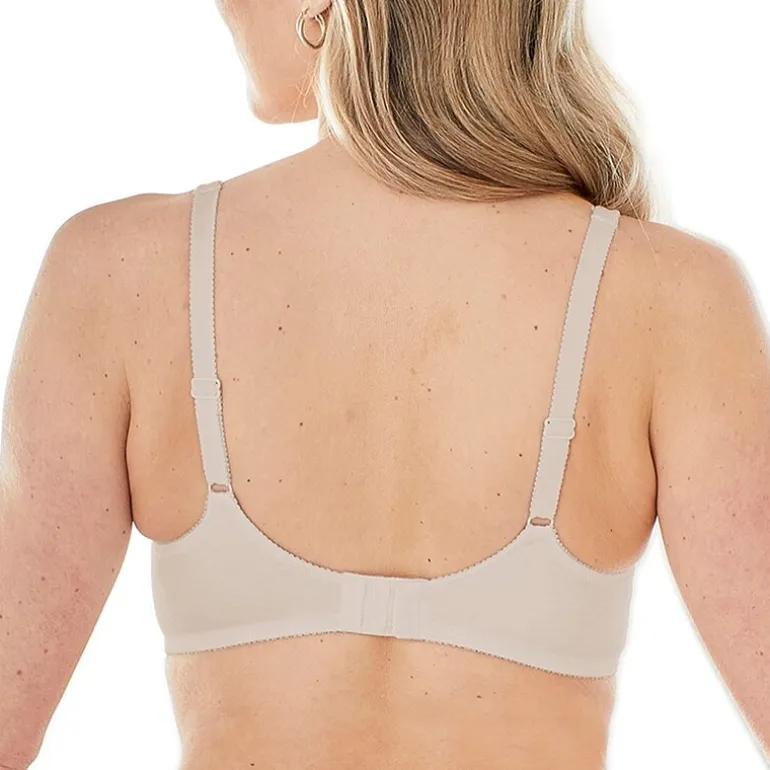 Bestform Satin Trim Wireless Cotton Bra with Unlined Cups-5006715