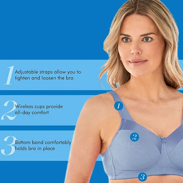 Bestform Satin Trim Wireless Cotton Bra with Unlined Cups-5006715