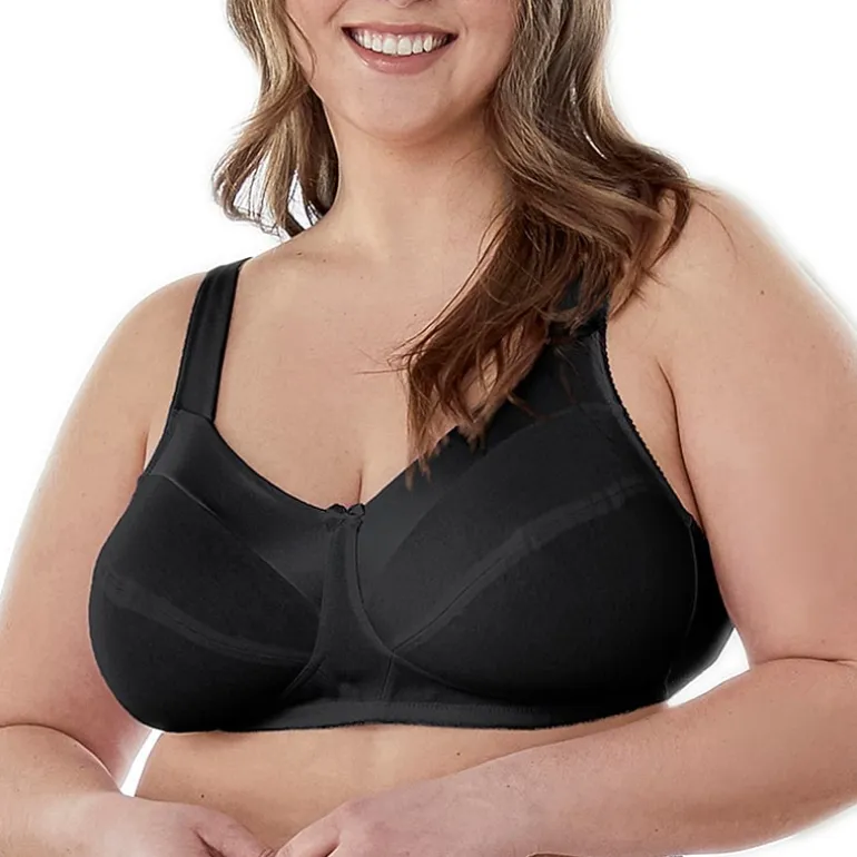 Bestform Satin Trim Wireless Cotton Bra with Unlined Cups-5006715