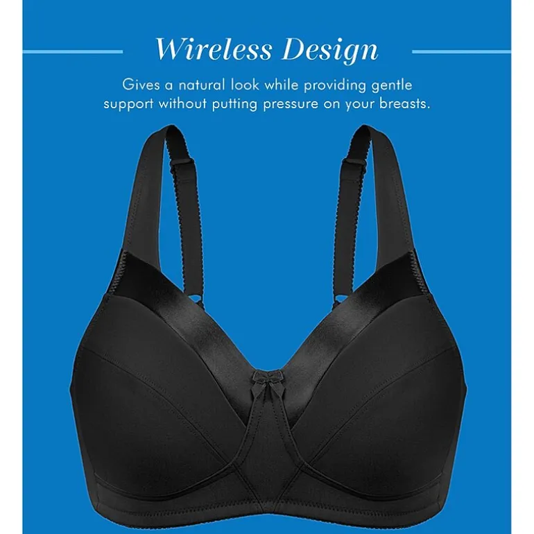 Bestform Satin Trim Wireless Cotton Bra with Unlined Cups-5006715