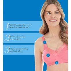 Bestform Satin Trim Wireless Cotton Bra with Unlined Cups-5006715