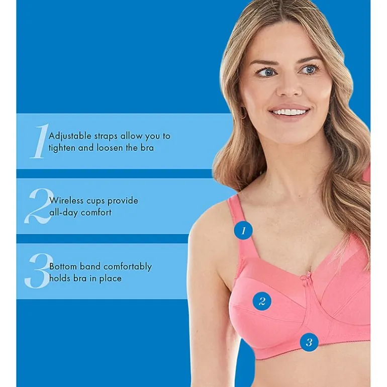 Bestform Satin Trim Wireless Cotton Bra with Unlined Cups-5006715