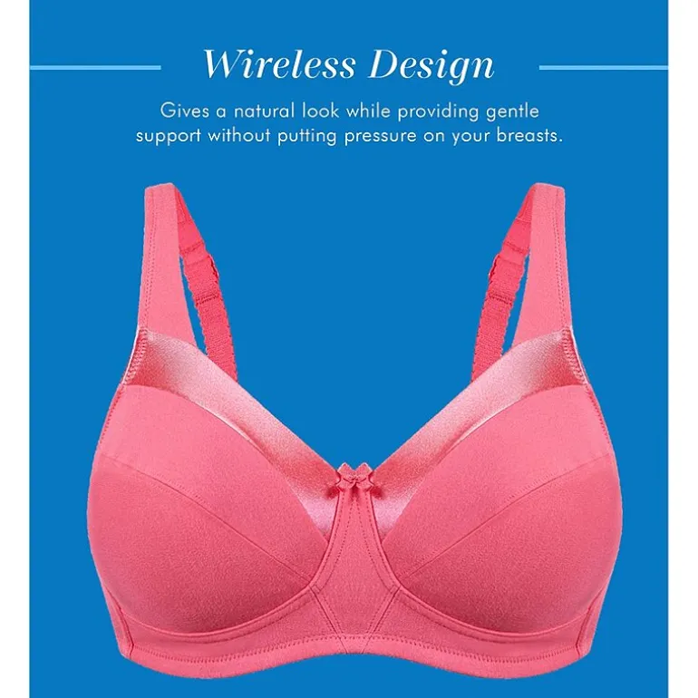 Bestform Satin Trim Wireless Cotton Bra with Unlined Cups-5006715