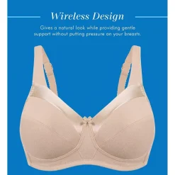 Bestform Satin Trim Wireless Cotton Bra with Unlined Cups-5006715