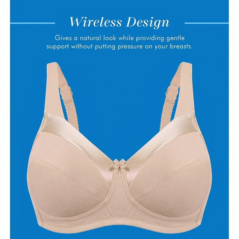 Bestform Satin Trim Wireless Cotton Bra with Unlined Cups-5006715