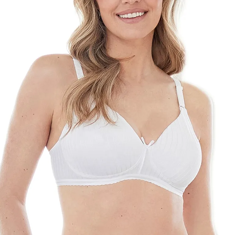 Bestform Striped Wireless Cotton Bra with Lightly-Lined Cups-5006248