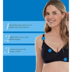 Bestform Striped Wireless Cotton Bra with Lightly-Lined Cups-5006248
