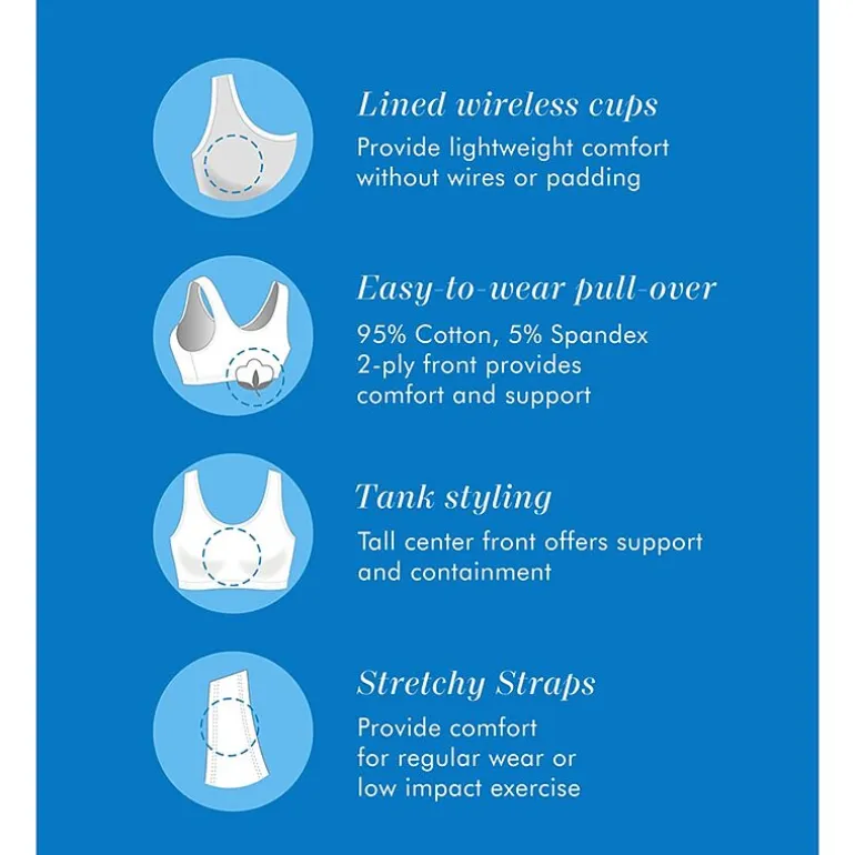 Bestform Tank Style Cotton Comfort Bra 3pk - 5009012PP