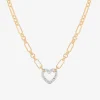Bijoux Bar Delicates Two Tone Womens Glass Heart 16 Inch Pendant Necklace