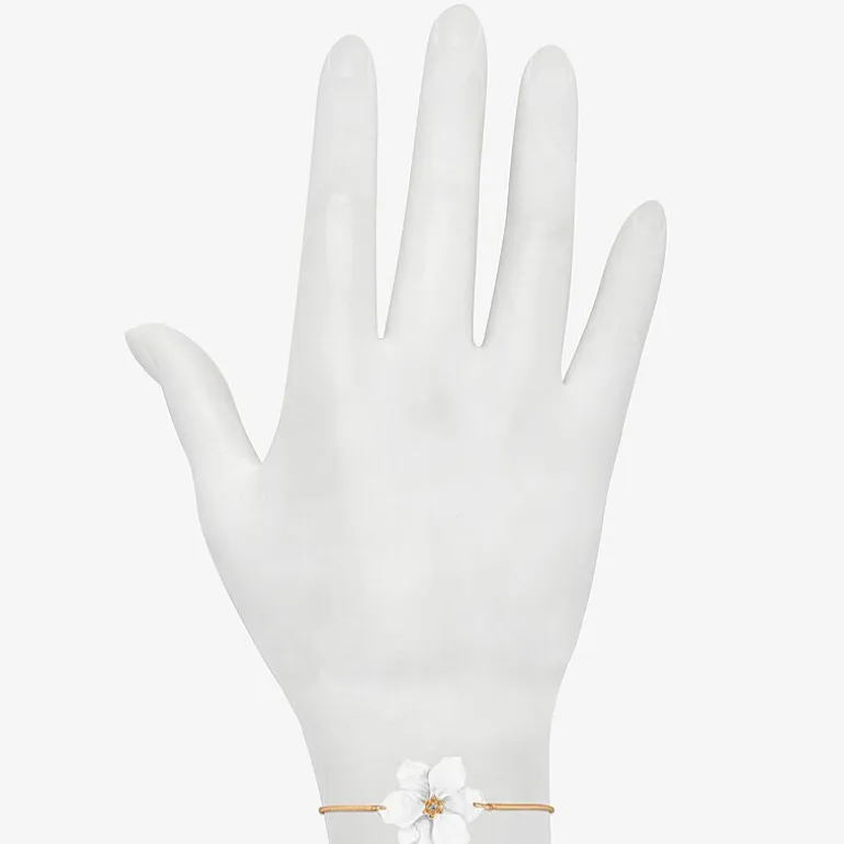 Bijoux Bar Delicates Womens Glass Flower Bolo Bracelet