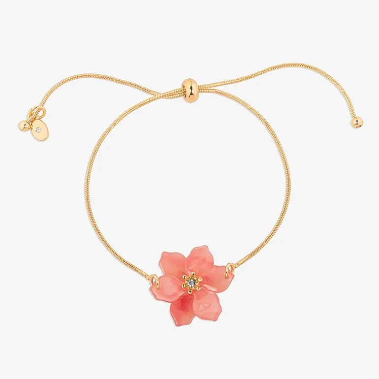 Bijoux Bar Delicates Womens Glass Flower Bolo Bracelet