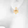 Bijoux Bar Delicates Womens White Opal Flower Drop Earrings