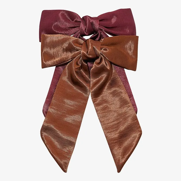Bijoux Bar Maroon & Brown 2-pc. Hair Bow