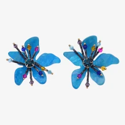 Bijoux Bar Womens Flower Drop Earrings