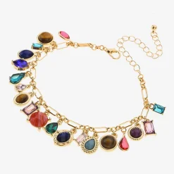 Bijoux Bar Womens Multi Color Charm Bracelet