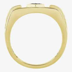 (Black / I3) Mens 1/4 CT. T.W. Natural Black Diamond 10K Gold Band