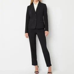 Black Label by Evan-Picone Crepe Womens Classic Fit Straight Suit Pant