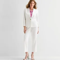 Black Label by Evan-Picone Linen Womens Classic Fit Straight Suit Pant