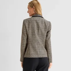 Black Label by Evan-Picone Tweed Womens Classic Fit Double Breasted Suit Jacket