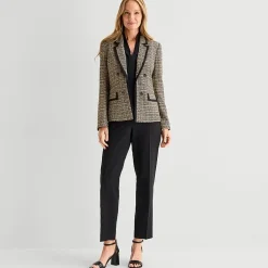 Black Label by Evan-Picone Tweed Womens Classic Fit Double Breasted Suit Jacket
