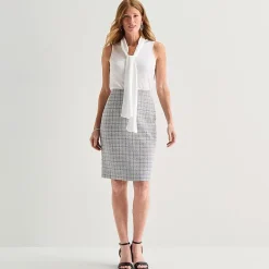 Black Label by Evan-Picone Tweed Womens Suit Skirt