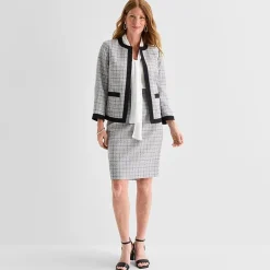 Black Label by Evan-Picone Tweed Womens Suit Skirt