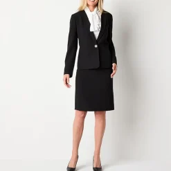 Black Label by Evan-Picone Womens Split Tie Neck Sleeveless Blouse
