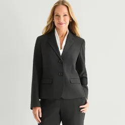 Black Label by Evan-Picone Womens Classic Fit Suit Jacket