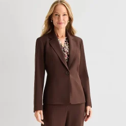 Black Label by Evan-Picone Womens Classic Fit Suit Jacket