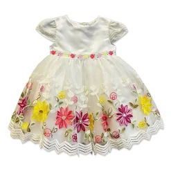 Blueberi Boulevard Baby Girls Eyelet Sleeveless A-Line Dress