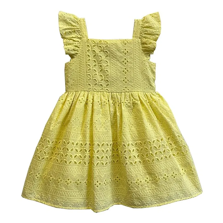 Blueberi Boulevard Baby Girls Eyelet Sleeveless A-Line Dress