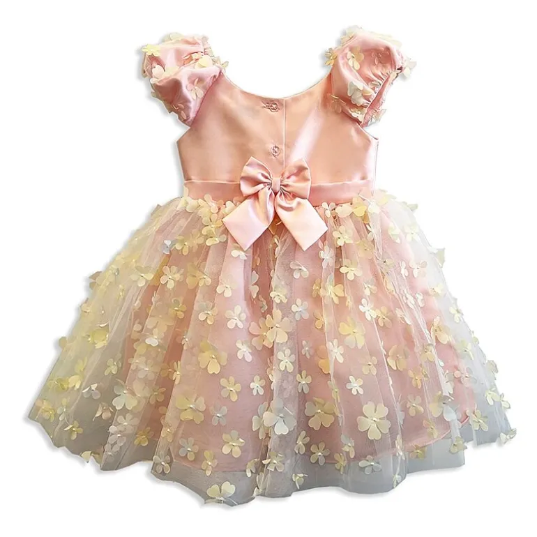 Blueberi Boulevard Baby Girls Short Sleeve Puffed A-Line Dress