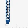 Blue Stainless Steel Solid Curb Chain Bracelet