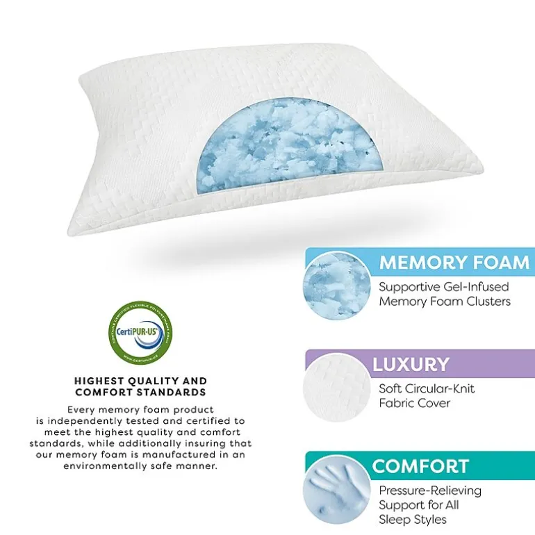 Bodipedic Home Custom Comfort Memory Foam Cluster Pillow