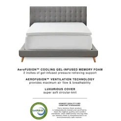 Bodipedic Home 2-Inch Gel-Infused Memory Foam Mattress Topper With Circular-Knit Cover