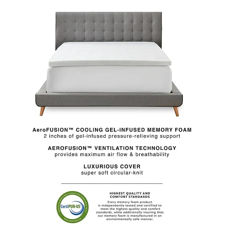 Bodipedic Home 2-Inch Gel-Infused Memory Foam Mattress Topper With Circular-Knit Cover