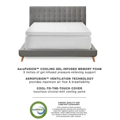 Bodipedic Home 3-Inch Gel-Infused Memory Foam Mattress Topper With Cooling Cover
