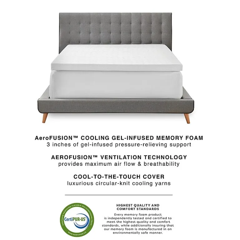 Bodipedic Home 3-Inch Gel-Infused Memory Foam Mattress Topper With Cooling Cover