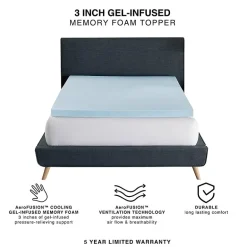Bodipedic™ Home 3 Inch Gel Memory Foam Topper