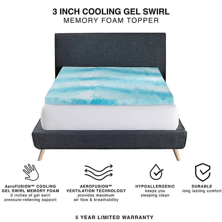 Bodipedic™ Home 3 Inch Gel Swirl Memory Foam Topper