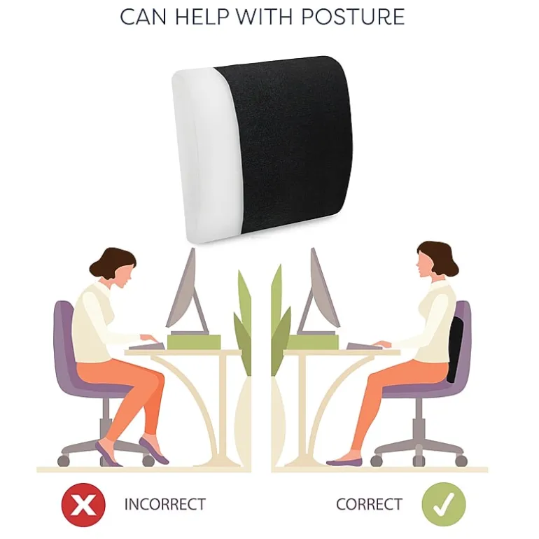 Bodipedic Home Lumbar Support Memory Foam Accessory Pillow