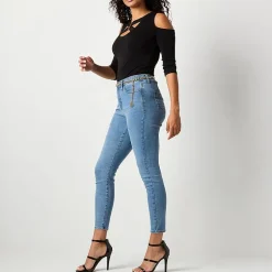 Bold Elements Womens High Rise Skinny Fit Jean