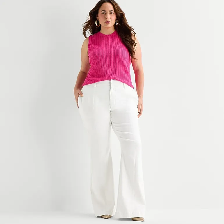 Bold Elements Womens Plus High Rise Flare Leg Jean