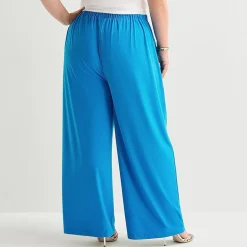 Bold Elements Womens Plus Wide Leg Pleated Pant