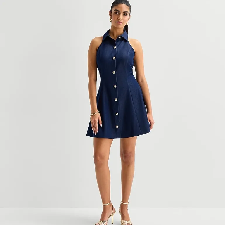 Bold Elements Womens Sleeveless Fit + Flare Dress