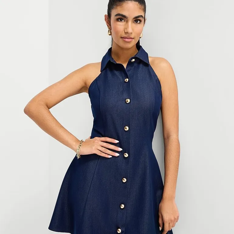 Bold Elements Womens Sleeveless Fit + Flare Dress